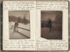 Eine Doppelseite im „Sonntagsbuch“ von Lilli Weber Wehle mit Fotografien beim Schifahren am Semmering in der Steiermark 